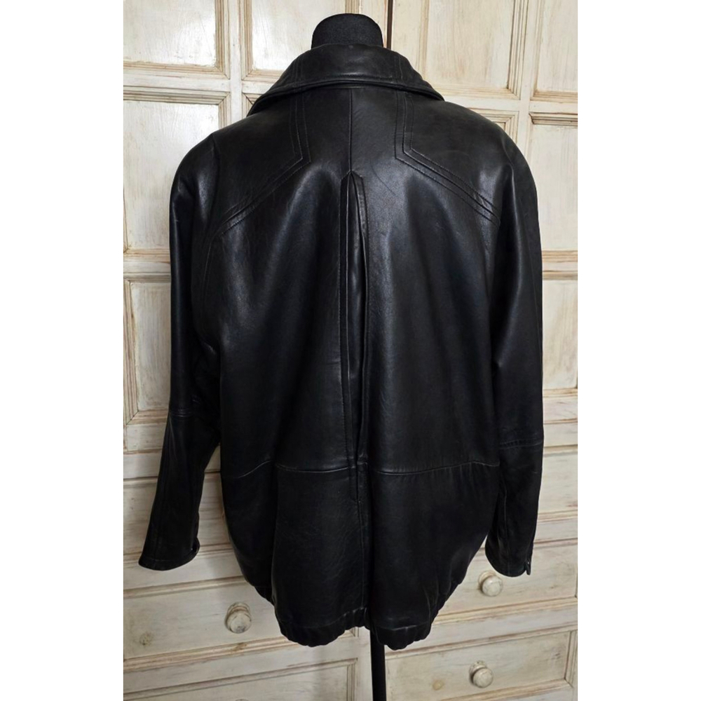Men's Andrew Marc Black Leather Jacket - Picture 4 of 14